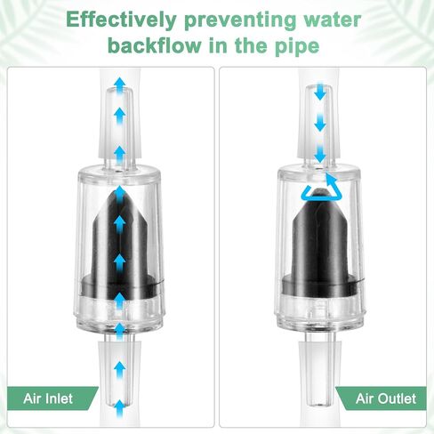 M METERXITY 1-Set Aquarium Air Valve, for 3/16" Airline Tubing PVC Aquarium with L-Shape Air Control Valves Check Valves for Fish Tanks/Aquaculture, Regulators Air Pump Adjustable [Black] in Saudi Arabia