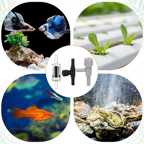 M METERXITY 1-Set Aquarium Air Valve, for 3/16" Airline Tubing PVC Aquarium with L-Shape Air Control Valves Check Valves for Fish Tanks/Aquaculture, Regulators Air Pump Adjustable [Black] in Saudi Arabia
