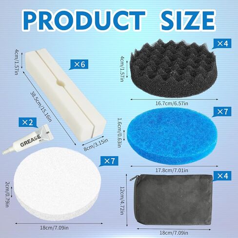 30 Pcs Filter Media Replacement Set with Quick Clear/Water Polishing Pads, Foam Pads, Fish Tank Filter Mesh Bags, Silicone Lube for Fluval Fx2 Fx4 Fx5 Fx6, Freshwater, Saltwater Aquariums in Kuwait
