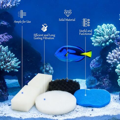 30 Pcs Filter Media Replacement Set with Quick Clear/Water Polishing Pads, Foam Pads, Fish Tank Filter Mesh Bags, Silicone Lube for Fluval Fx2 Fx4 Fx5 Fx6, Freshwater, Saltwater Aquariums in Kuwait