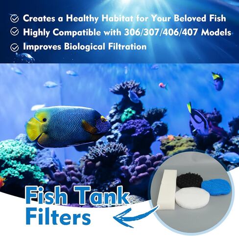 30 Pcs Filter Media Replacement Set with Quick Clear/Water Polishing Pads, Foam Pads, Fish Tank Filter Mesh Bags, Silicone Lube for Fluval Fx2 Fx4 Fx5 Fx6, Freshwater, Saltwater Aquariums in Kuwait