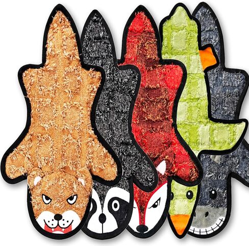 Jalousie 5 Pack Ultra Tough No Stuffing Squeaky Dog Toys for Large Dogs No Mess Interactive Durable Plush Chew Toy Indestructible Dog 6 Layers (5 Pack Ultra Tough Canvas Oxford, Large to XLarge) in Saudi Arabia