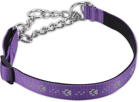TDTOK Martingale Dog Collar with Steel Chain, Adjustable Reflective Webbing and Soft Neoprene Padded Training Collar for Medium, Large Breed Dogs in Kuwait