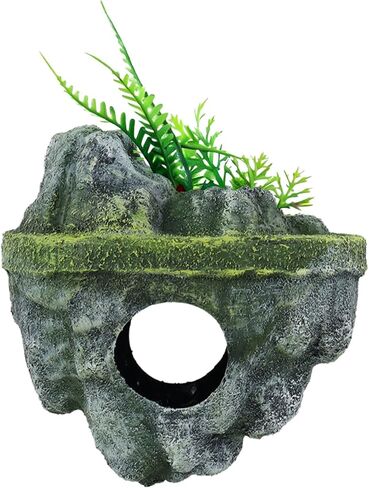 PVC Floating Aquarium Decoration, Exquisite Rockery Aquarium Decor, Realistic Workmanship Fish Tank Decor, Hideaway Floating Rock Landscape for Betta, Shrimp, Reptile Habitat (Colorful) in Kuwait