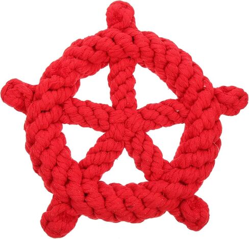 RCFINE Dog Rope Toy Dog Chew Toys Nautical Wheel Shaped Pet Chew Rope Toy Gift for Dog Cat (Blue) in Kuwait