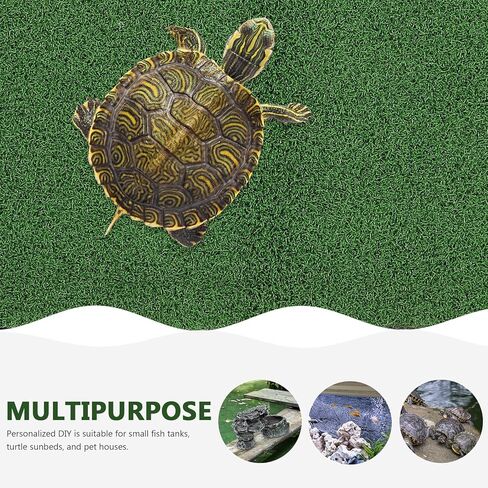 Angoily Artificial Grass Turf for Turtle Basking Platform, Simulation Grass Turf for Fish Tank, DIY Turtle Ramp, Reptile Climbing Platform in Kuwait