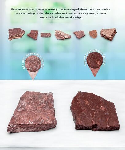 Natural Slate Stone for Aquariums, Fish Tanks, Terrariums, Aquascaping and Amphibian Enclosures, Mix of Large and Medium Size Rocks - by SubstateSource (10 Pounds, Red River) in Kuwait