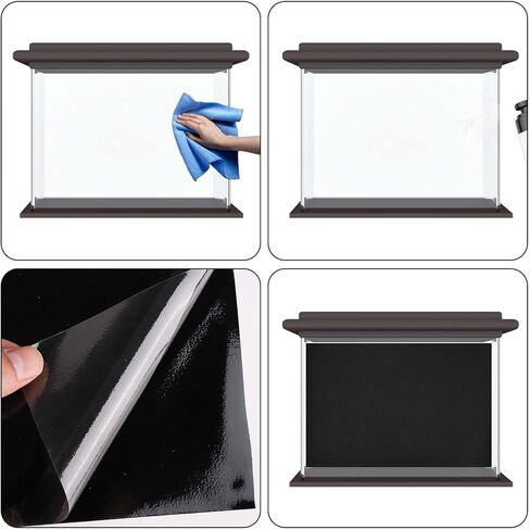Fish Tank Background, 11.8x39.4in Black Aquarium Background Cling Fish Tank Backdrop Static Cling Fish Tank Background Aquarium Backdrop for Fish Tank in Kuwait