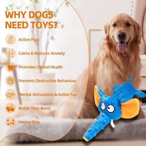 2 Pack Zesty Squeaky Dog Toys with Crinkle Paper & Squeaker - Plush Feel Stuffing-Free Chew Toys for Gentle Small and Medium Dogs, Puppy Teething Toys for Boredom Relief & Dental Care in Kuwait