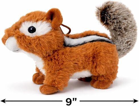 Chipmunk Dog Toy w/ Squeaker | Plush Chipmunks Dogs Toys | Stuffed Squeaky Chipmunk Toy for Pets | Realistic Animal Dogs Toys | Squeaky Chipmunks | Small/Medium/Large Breed | Multicolor | 9" in Kuwait