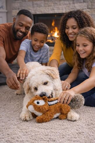 Chipmunk Dog Toy w/ Squeaker | Plush Chipmunks Dogs Toys | Stuffed Squeaky Chipmunk Toy for Pets | Realistic Animal Dogs Toys | Squeaky Chipmunks | Small/Medium/Large Breed | Multicolor | 9" in Kuwait