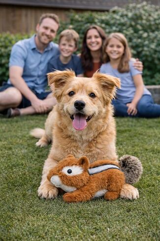 Chipmunk Dog Toy w/ Squeaker | Plush Chipmunks Dogs Toys | Stuffed Squeaky Chipmunk Toy for Pets | Realistic Animal Dogs Toys | Squeaky Chipmunks | Small/Medium/Large Breed | Multicolor | 9" in Kuwait