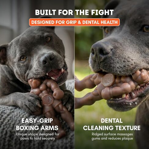 لعبة الكلب Chewzilla Balboa للكلاب من HAPPY STAFFY - نايلون ToughTech™ فائق القوة للمضغين العدوانيين - شديدة التحمل وغير سامة - معتمدة للمضغ القوي - للكلاب المتوسطة إلى الكبيرة، والموظفين، وبيت بولز in Kuwait