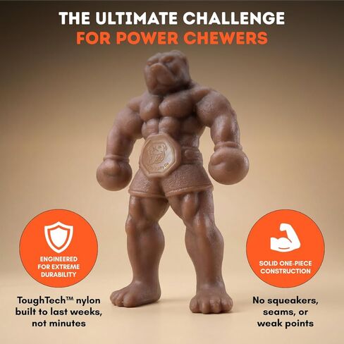 لعبة الكلب Chewzilla Balboa للكلاب من HAPPY STAFFY - نايلون ToughTech™ فائق القوة للمضغين العدوانيين - شديدة التحمل وغير سامة - معتمدة للمضغ القوي - للكلاب المتوسطة إلى الكبيرة، والموظفين، وبيت بولز in Kuwait