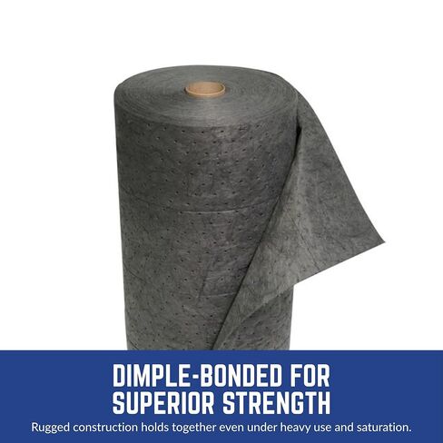 ESP 1MBGRB Polypropylene Heavy Weight Meltblown Maintenance Universal Absorbent Bonded Roll, 150' Length x 30" Width, Gray in Kuwait