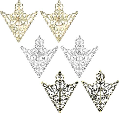 5 Pairs Retro Hollow Pattern Shirt Collar Brooches For Women And Men Gold Plated Triangle & Simple Elegant Double Leaf Collar Pin Brooches Gold Silver Plant Brooch Jewelry in Saudi Arabia