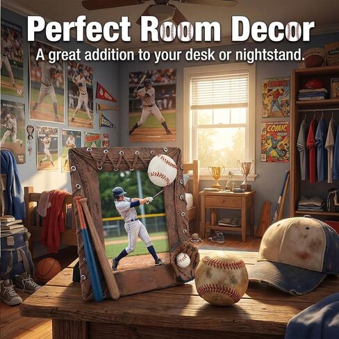 Handmade Photo Frame 3D Baseball Sports Frame Birthday Gifts for Men,Women,Athletes,Coaches,Teams (Brown) in Saudi Arabia