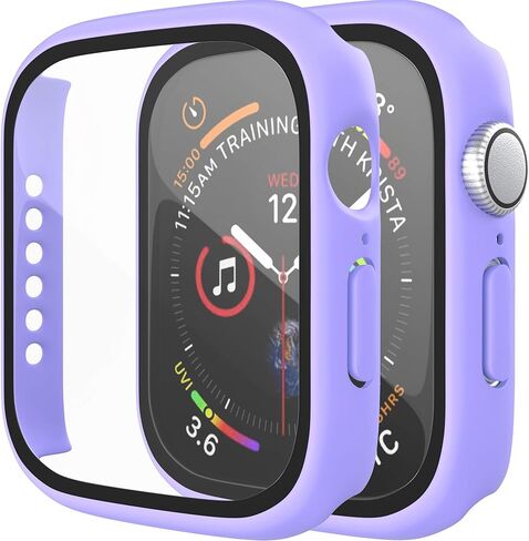 عبوتان من حافظة الكمبيوتر الصلبة مع واقي شاشة من الزجاج المقوى متوافق مع Apple Watch Series 3 حافظة مقاس 42 مم، غطاء حماية عام رفيع للغاية مقاوم للخدش لساعة iWatch للرجال والنساء، باللون الفيروزي in Saudi Arabia