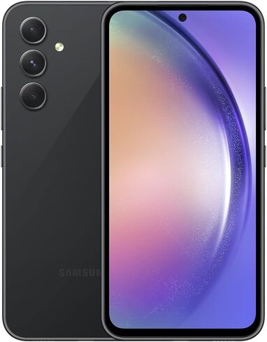 هاتف سامسونج جالاكسي A54 5G SM-A546B/DS ثنائي شرائح الاتصال Exyonos 1380 Android الذكي، شاشة AMOLED ديناميكية 6.4 بوصة، بطارية 5000 مللي أمبير، 256 جيجابايت/8 جيجابايت إصدار عالمي من الاتحاد الأوروبي/المملكة المتحدة (أسود) (متجدد) in Kuwait