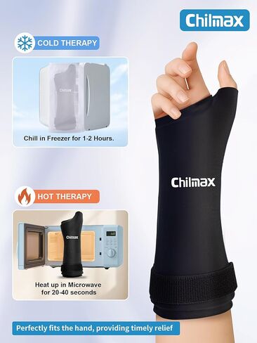 Wrist Ice Pack Wrap for Thumb & Arm, Hot/Cold Therapy Compression Sleeve for Hand Carpal Tunnel Pain Relief, Cooling Glove with Extended Coverage, Easy On/Off Ice Wrist Brace (Medium) in Saudi Arabia