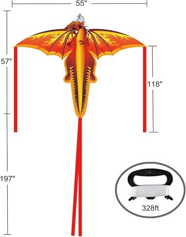 SNJOYFUL Butterfly Kite for Kids & Adults Easy to Fly, Large Kite for The Beach, Easy Flying Single Line Kite, Come with 4 Long Tail and 300 FT String Kite Handle in Saudi Arabia