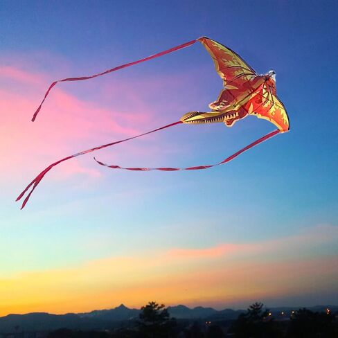 SNJOYFUL Butterfly Kite for Kids & Adults Easy to Fly, Large Kite for The Beach, Easy Flying Single Line Kite, Come with 4 Long Tail and 300 FT String Kite Handle in Saudi Arabia