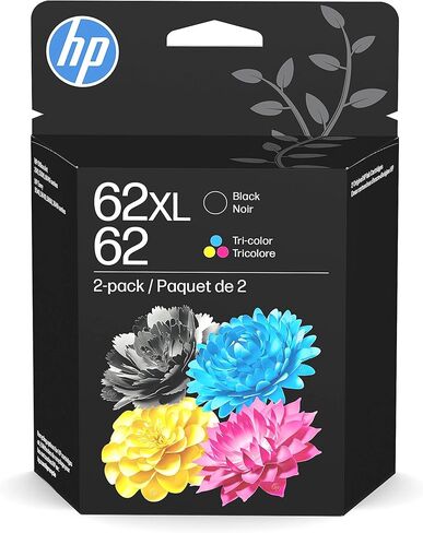 مجموعة خراطيش حبر HP 62XL عالية الإنتاجية باللون الأسود وثلاثية الألوان عالية الإنتاجية in Saudi Arabia