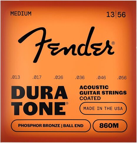 Fender Dura-Tone Coated Phosphor Bronze Acoustic Guitar Strings, 860M .013-.056 in Saudi Arabia