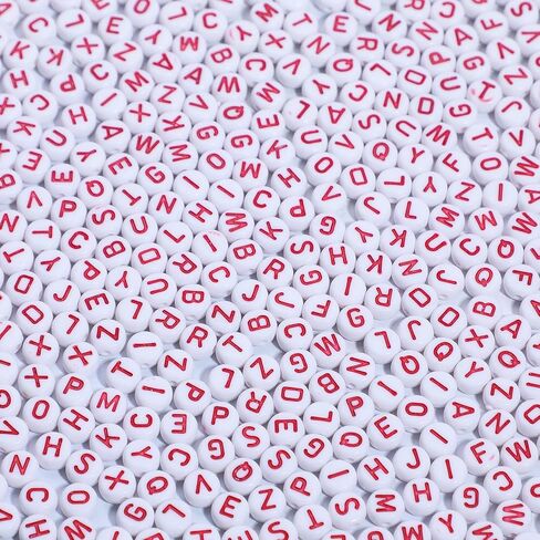 Xilitata 600Pcs Number Beads Gold Number White Round Beads 4x7mm for Friendship Bracelet Making Jewelry Making Kit in Saudi Arabia