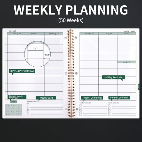 Student Planner 2024-2025 - Monthly & Weekly School Planner 2024-2025 for Middle School and High School, Aug 2024 - Jun 2025, 8.5" x 11", 2024-2025 Student Planner Academic Year with Stickers - Black in Saudi Arabia