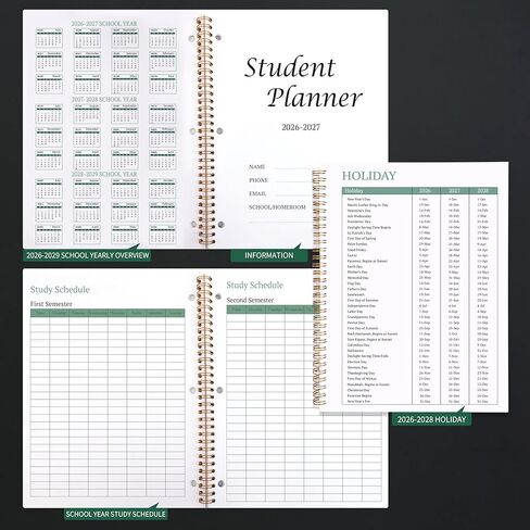 Student Planner 2024-2025 - Monthly & Weekly School Planner 2024-2025 for Middle School and High School, Aug 2024 - Jun 2025, 8.5" x 11", 2024-2025 Student Planner Academic Year with Stickers - Black in Saudi Arabia
