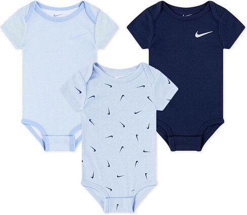 طقم ملابس داخلية بأكمام قصيرة للأطفال من Nike، 3 قطع (متعددة (56M115-BG6)/B، 6 أشهر) in Saudi Arabia