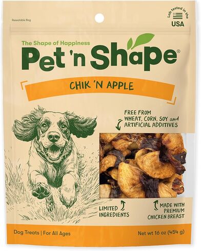 Pet 'n Shape Chik 'n Apple Jerky - مكافآت طبيعية ملفوفة للكلاب - 16 أونصة in Saudi Arabia