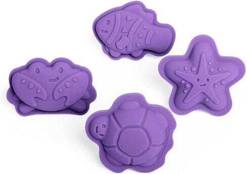 Bigjigs Toys قوالب رمل السيليكون باللون الأزرق المحيطي - مجموعة ألعاب الشاطئ السيليكون 4 قطع، ألعاب الشاطئ الصديقة للبيئة، ألعاب الرمل والماء المستدامة، ألعاب الرمل للأطفال الصغار الذين تتراوح أعمارهم بين 3-5 سنوات in Saudi Arabia
