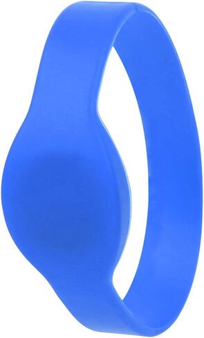 10pcs RFID Wristband, IP68 Waterproof Silicone Bracelet ID Card Access Control Wristband for Hotel Swimming Pool Sauna Room 125Khz (Blue) in Saudi Arabia
