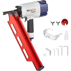 KingOu Mexican Style NR2183 21 Degree Aluminum Magazine Framing Nailer, Pneumatic Framing nail gun, 2-Inch up to 3-1/4-Inch Plastic Collated Full Head Framing Nails, Framing, Wooden House Building in Kuwait