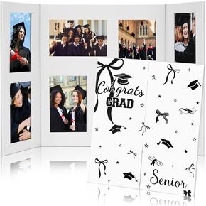 Senior Multi Picture Frame for 4 x 6" Photographs Congrats Grad Class of 2024 Graduation Gifts Graduation Picture Frame Folding Booklet with Slide in Slots 8 Frame for High School Graduates in Kuwait