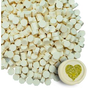 Wax Seal Beads, Tomgenrine 520 PCS Sealing Wax Beads, Sealing Beads for Letter Greeting Cards Wine Sealing Crafts Making Wedding and Party Invitations(Fluorescent White) in Kuwait