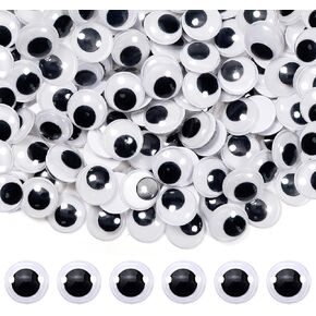TOAOB 150pcs 1 Inch Plastic Wiggle Googly Eyes Self-Adhesive Black Round Sticker Eyes DIY Arts Crafts Scrapbooking Accessories in Kuwait