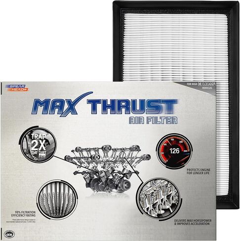 Spearhead Max Thrust Performance Engine Air Filter For All Mileage Vehicles - Increases Power & Improves Acceleration (MT-258) in Saudi Arabia