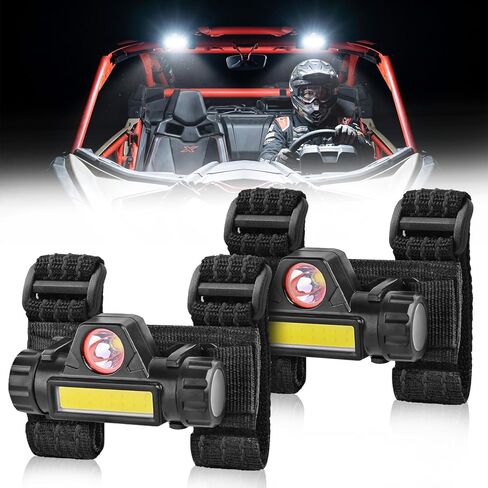 UTV Dome Light – Rechargeable UTV Cage Roof Lights, Universally fit Polaris Can-Am Yamaha Arctic Cat Kawasaki as UTV Spot Light, Reading Light, Work Light, Waterproof & Durable (2pcs) in Saudi Arabia