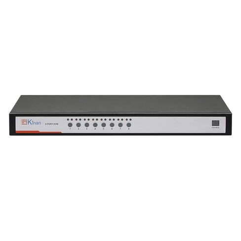 محول USB VGA KVM ذو 8 منافذ مع قائمة OSD - حامل حامل 1U - محول فيديو KVM لحامل 1U مقاس 19 بوصة، دقة تصل إلى 2048 × 1536 VGA، متوافق مع أنظمة التشغيل Windows وLinux وMac وSun، و8 كابلات USB/VGA متضمنة in Kuwait