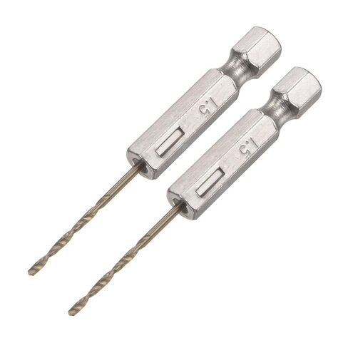 uxcell 2 Pcs High Speed Steel Hex Shank Twist Drill Bit, 1.5mm Drilling Dia with 1/4 Inch Hex Shank 60mm Length in Saudi Arabia