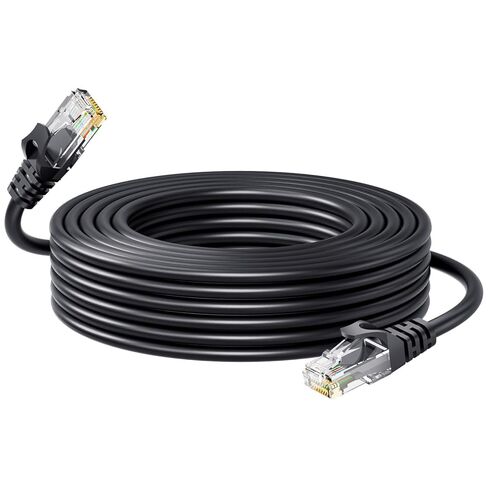 كابل إيثرنت Cat6، 50 قدم 15 متر أسود - RJ45، LAN، 24AWG UTP CAT 6، شبكة، رقعة، كابل إنترنت - (50 قدم، أسود) in Kuwait