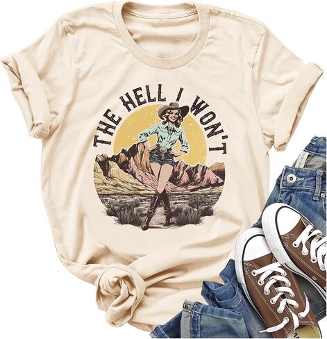 Funny Western Shirts for Women Cowboy Take Me Away Vintage Graphic Country T Shirt Teen Girls Summer Retro Tees Tops in Saudi Arabia