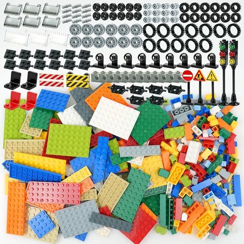122pcs Wheels and Axles Set, Car Parts Chassis Pieces Tires Building Blocks, Compatible with Classic Bricks Toys in Kuwait
