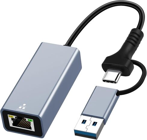 USB 3.0 to Ethernet Adapter with USB C to RJ45 Gigabit LAN 1000 Mbps Wired Network, Ethernet to USB Type-C 10/100/1000Mbps Network Adapter for Windows XP, MAC OS, Linux, Vista 7 8 10 11 More in Saudi Arabia