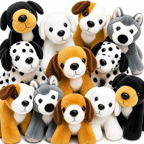 4E's Novelty 12 Pack Dalmatians Stuffed Animals - Soft Stuffed Dalmatian Dog Plush, 6" Small Dalmatian Puppy Plush with Fire Hat, Dalmatian Dog Toy for Kids, Birthday Party Favors in Saudi Arabia