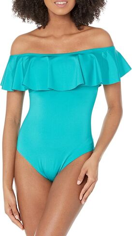 Trina Turk Women's Standard Monaco Ruffled One Piece Bandeau Swimsuit-Off Shoulder, Bathing Suits in Saudi Arabia