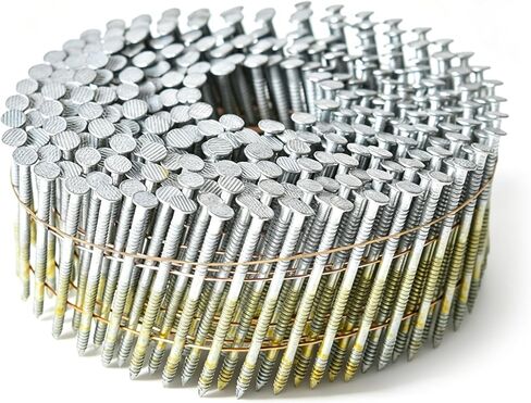 GXYWADY 1200Pcs 1-1/2 x 0.09 Inch Coil Roofing Ring Shank Siding Nails 15 Degree Coiled Nails, 304 Stainless Steel Wall Nails, Small Cap Coil Nails in Saudi Arabia